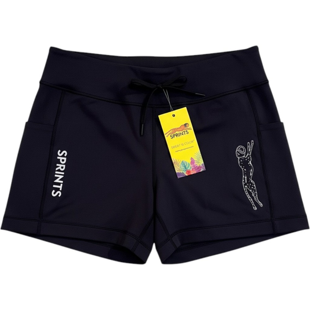 Sprints Flexion 5 Compression Short Womens XL Stealth Black Activewear Running